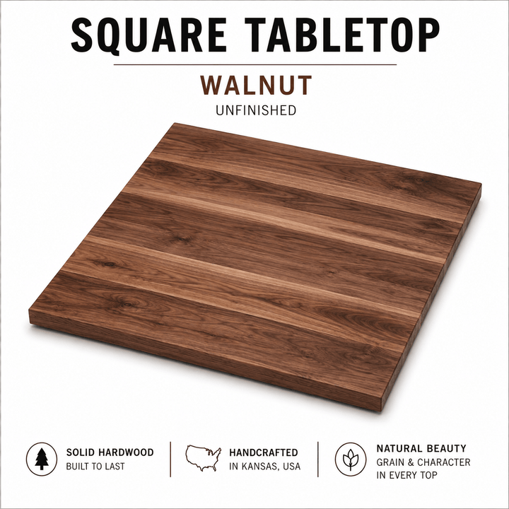 Solid Wood Square Tabletop | Unfinished Restaurant & Bar Table Top - Seeds & Sawdust