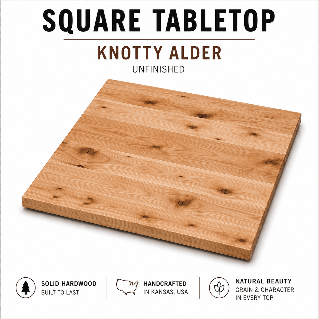 Solid Wood Square Tabletop | Unfinished Restaurant & Bar Table Top - Seeds & Sawdust