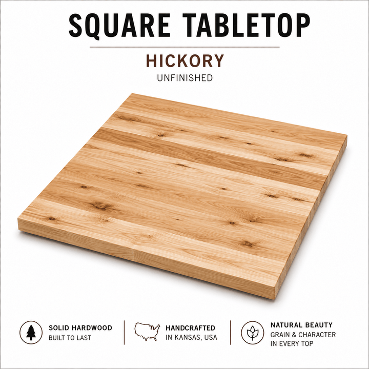 Solid Wood Square Tabletop | Unfinished Restaurant & Bar Table Top - Seeds & Sawdust