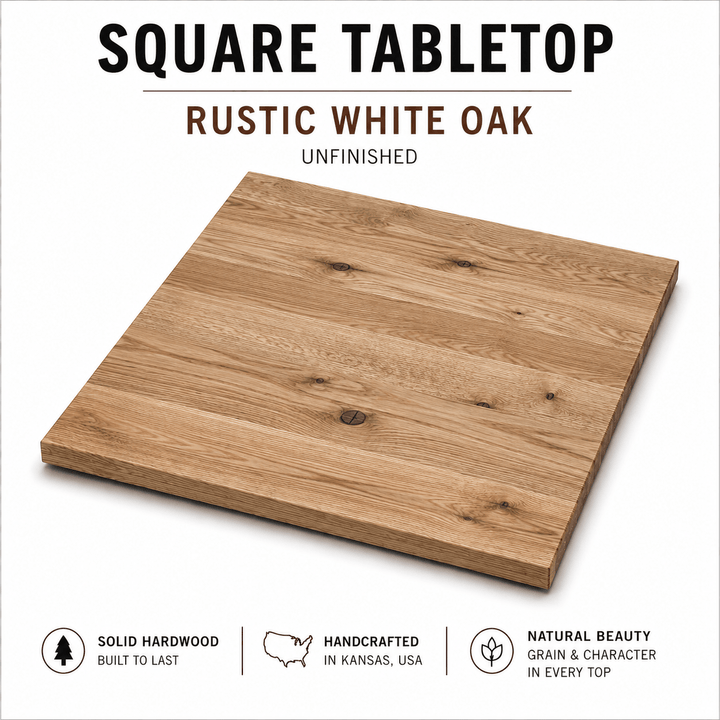 Solid Wood Square Tabletop | Unfinished Restaurant & Bar Table Top - Seeds & Sawdust