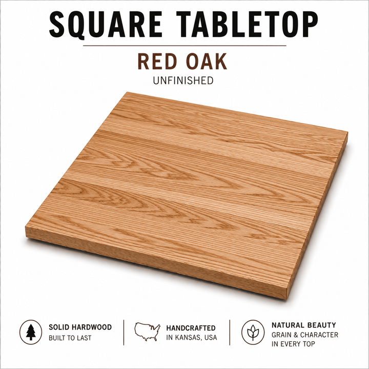 Solid Wood Square Tabletop | Unfinished Restaurant & Bar Table Top - Seeds & Sawdust