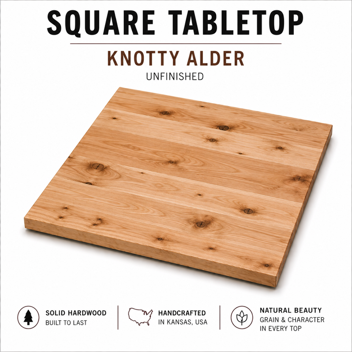 Solid Wood Square Tabletop | Unfinished Restaurant & Bar Table Top
