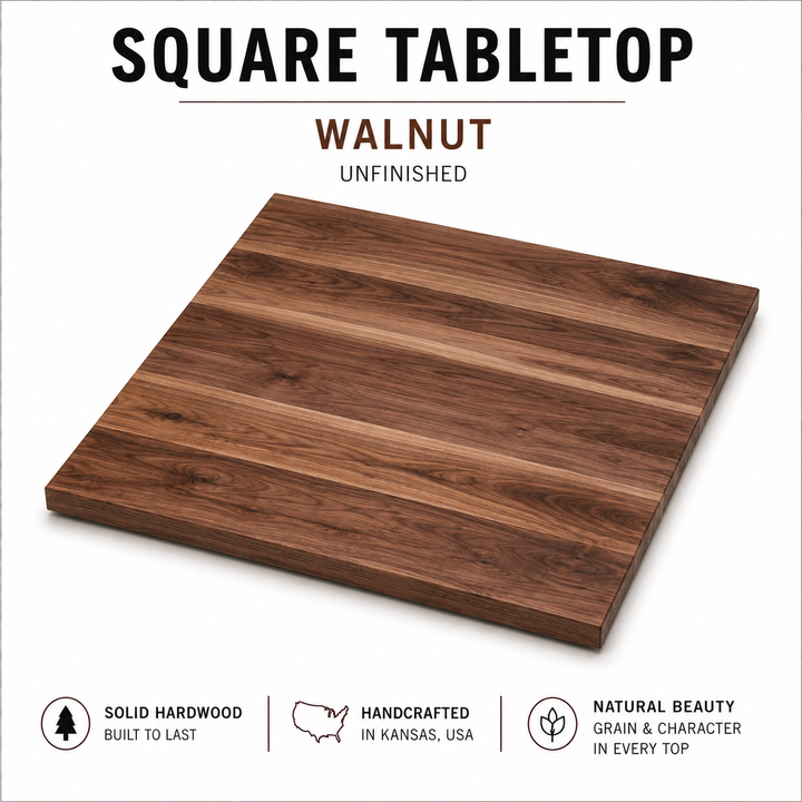 Solid Wood Square Tabletop | Unfinished Restaurant & Bar Table Top