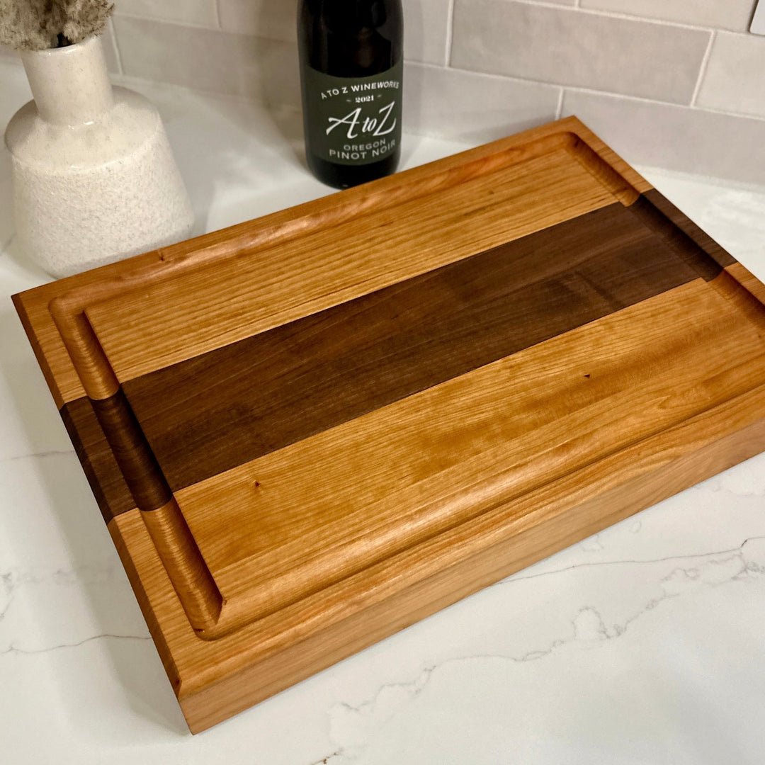 Thick Hardwood Cutting Board | 2" Thick | Walnut | Maple | Cherry - Seeds & Sawdust