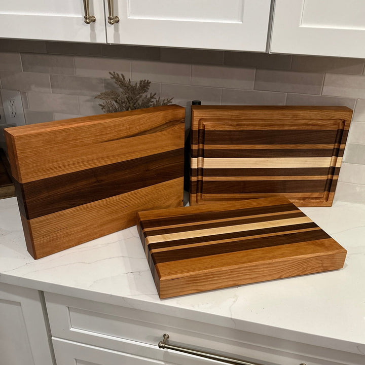 Thick Hardwood Cutting Board | 2" Thick | Walnut | Maple | Cherry - Seeds & Sawdust