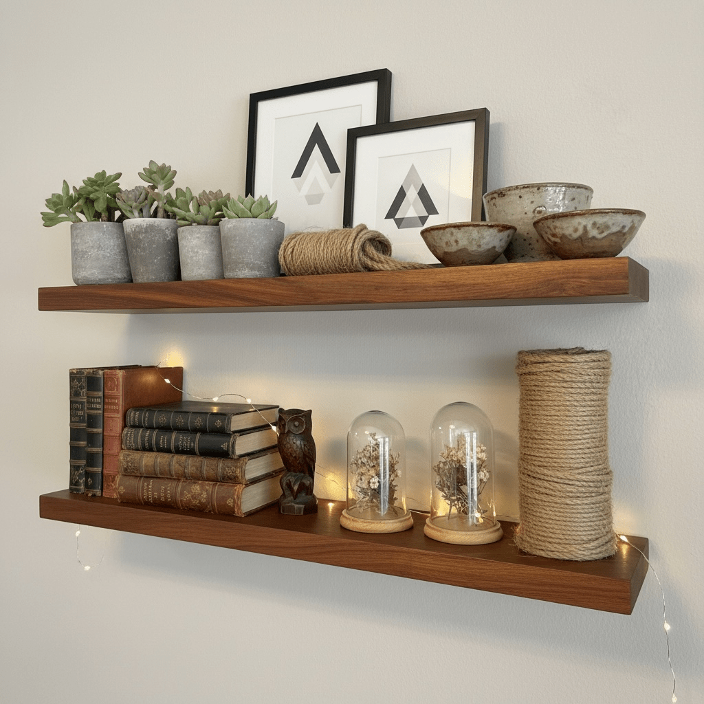 Walnut Floating Shelf - 1.75" Thick - Seeds & Sawdust