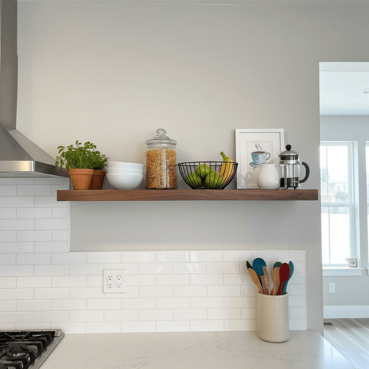 Walnut Floating Shelf - 1.75" Thick - Seeds & Sawdust