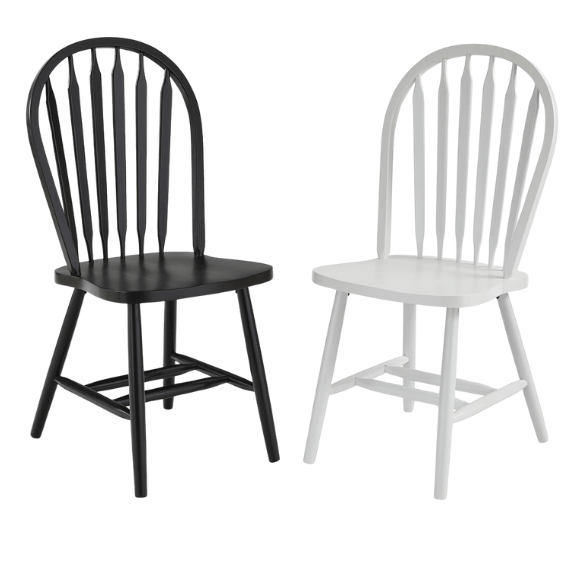 Windsor Arrowback Chair – 100% Solid Hardwood | Painted Black or White - Seeds & Sawdust