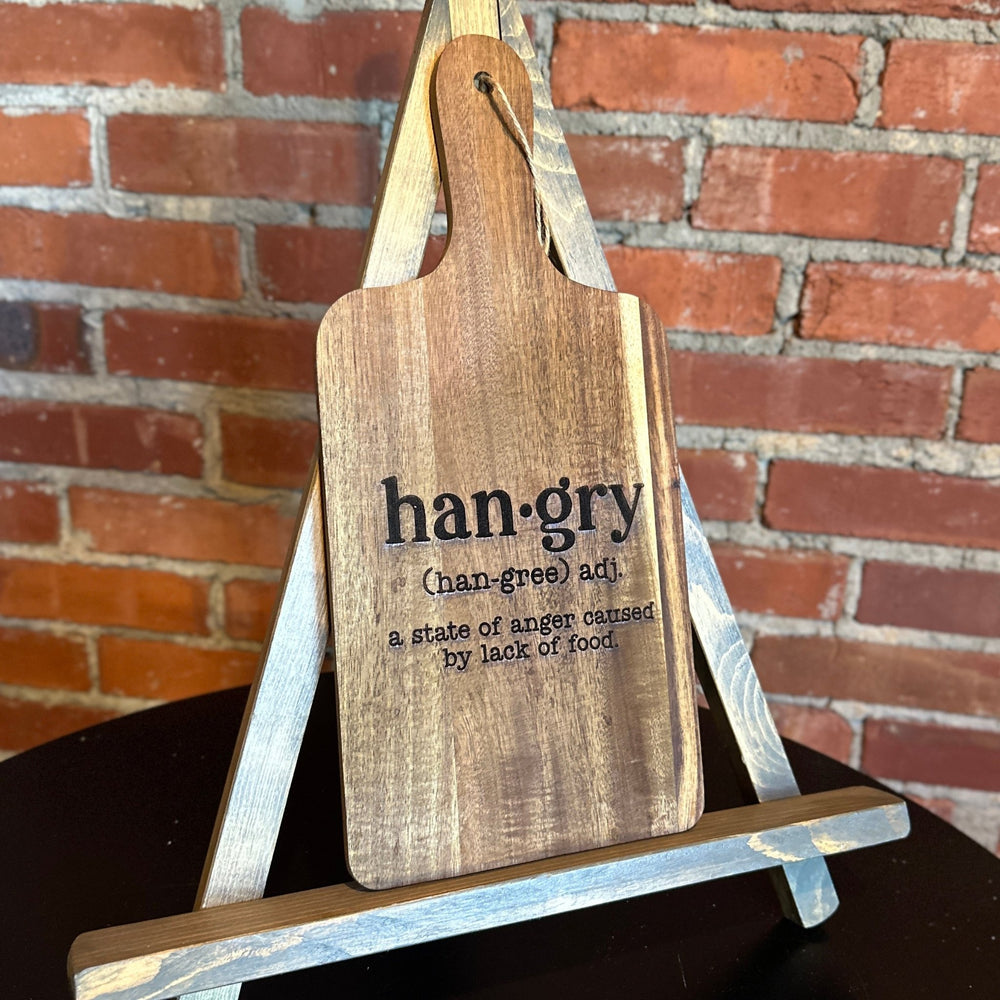 Wooden Cutting Board (15”x7”) | Kitchen Decor | Hangry Definition | Cheese Board - Seeds & Sawdust