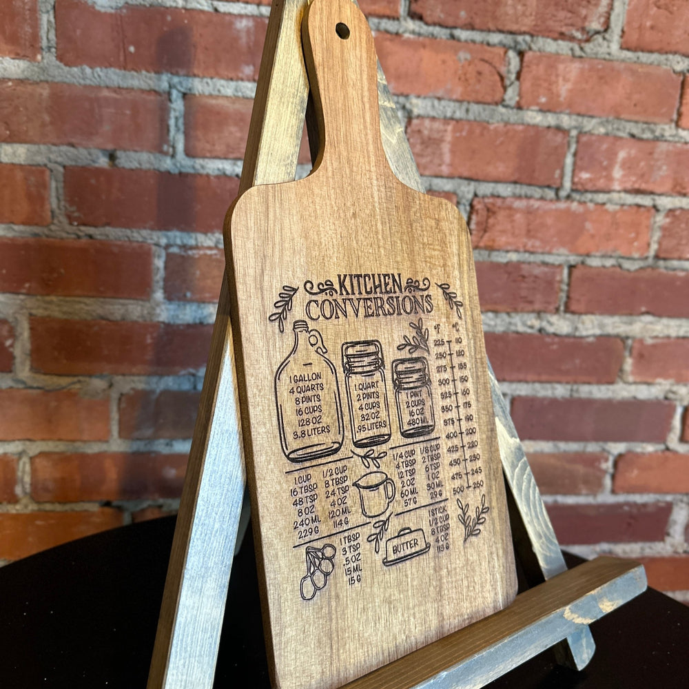 Wooden Cutting Board (15”x7”) | Kitchen Decor | Kitchen Conversion Chart | Cheese Board - Seeds & Sawdust