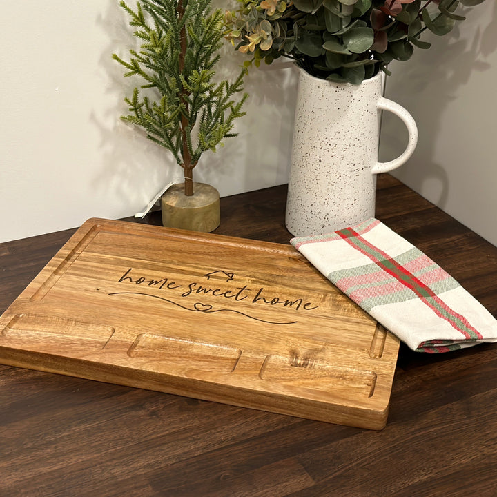 Real Estate Closing Gift | Charcuterie Board 3-Compartment | Home Sweet Home